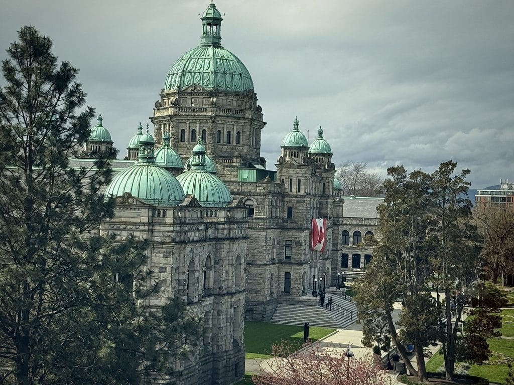 The image above was taken at the British Columbia Legislature Building in Victoria. 