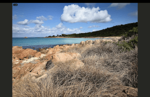 This ocean shows you a land/sea scape of a sunburned country with amazing aqua waters.