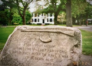 Regrettably, borders necessitate defences to protect people as a final measure. This commemorative plaque serves as a reminder of the difficulties faced in the American Colony of 1775.