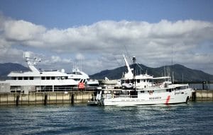 This photograph brings you to two vessels one of which is dedicated to research.