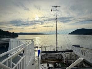 This image shows a sunset along the Mayne island Coast.