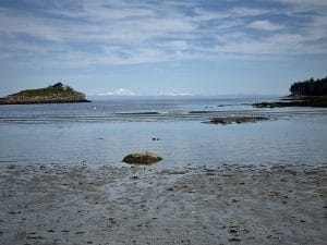 Galiano Island, as highlighted here, offers iconic ocean views, combining beach, ocean water and cotton ball skies.